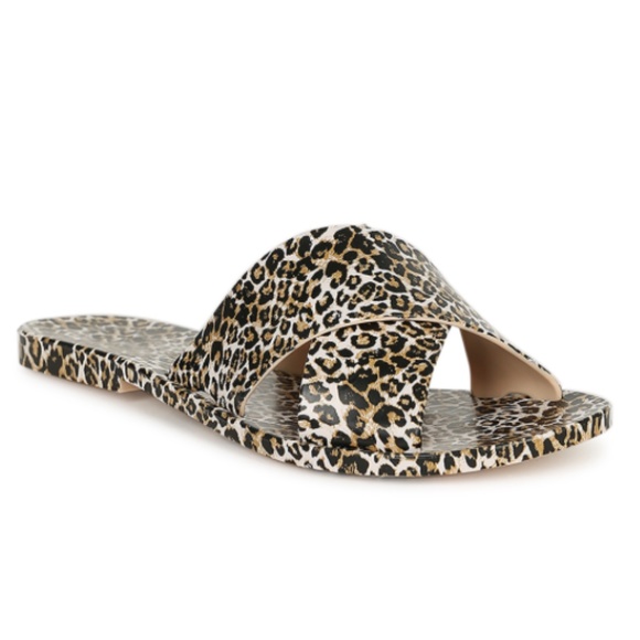 Shoes - SIZE 7 LEFT ! Criss Cross Jelly Sandals in Leopard